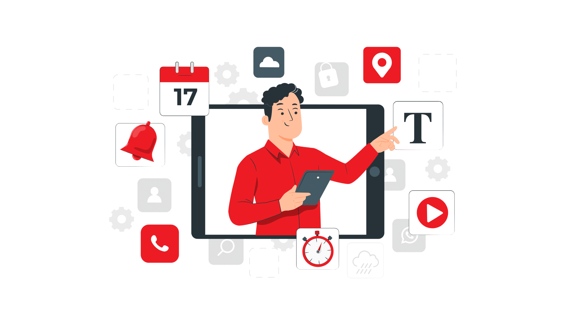 illustration a small business tax resource hub being used by an owner